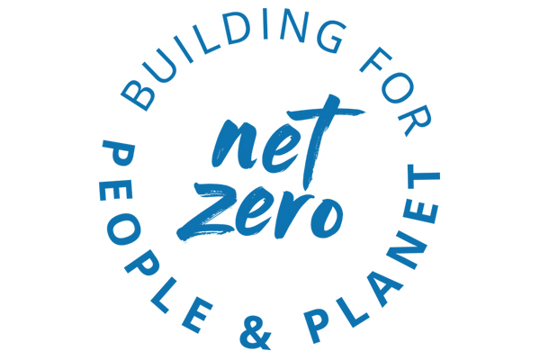 net zero logo blue tilted right