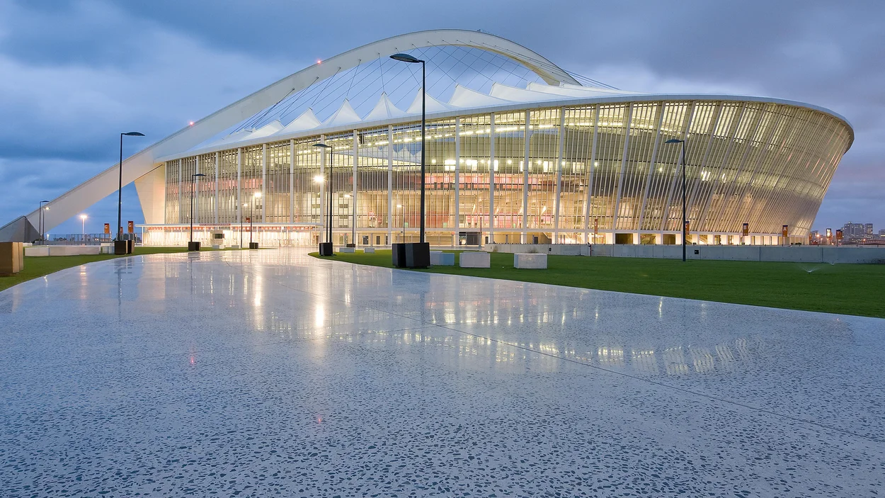 Holcim stadium walkway with Granuroc polished
